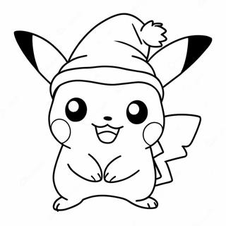 Pikachu Con Sombrero De Santa Pagina Para Colorear 14139-11716