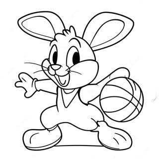 Lola Bunny Jugando Baloncesto Pagina Para Colorear 14210-11763