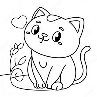 Pagina Para Colorear De Gato Kawaii Adorable 14340-11867