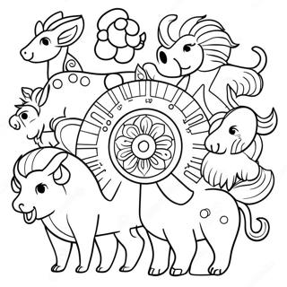 Pagina Para Colorear Del Zodiaco Chino 14399-11912