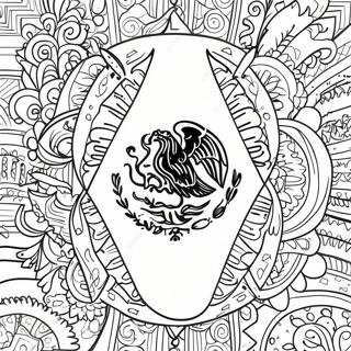 Pagina Para Colorear De La Bandera Mexicana Vibrante 14540-12025