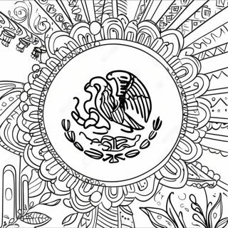 Pagina Para Colorear De La Bandera Mexicana Vibrante 14540-12028