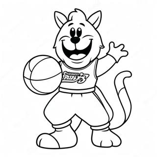 Pagina Para Colorear Del Colorido Mascota Del Equipo De La Nba 14560-12044