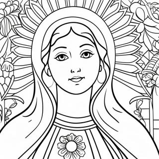 Pagina Para Colorear De La Hermosa Virgen Maria 14570-12050