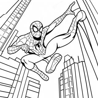 Pagina Para Colorear De Spider Man Balanceandose Por La Ciudad 14580-12057