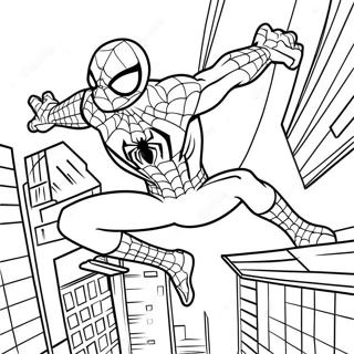 Pagina Para Colorear De Spider Man Balanceandose Por La Ciudad 14580-12059