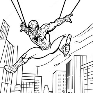 Pagina Para Colorear De Spider Man Balanceandose Por La Ciudad 14580-12060