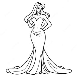 Pagina Para Colorear De Jessica Rabbit En Un Vestido Glamoroso 14620-12089