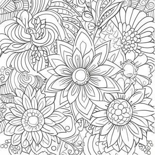 Pagina Para Colorear De Patrones Florales Retro 1462-1169