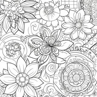 Pagina Para Colorear De Patrones Florales Retro 1462-1170