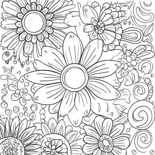 Pagina Para Colorear De Patrones Florales Retro 1462-1171