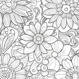 Pagina Para Colorear De Patrones Florales Retro 1462-1172