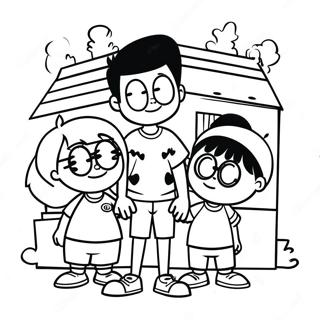 Pagina Para Colorear Del Retrato Familiar De Loud House 1472-1178