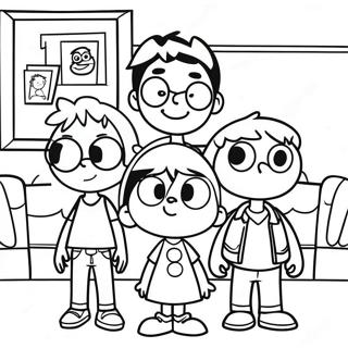 Pagina Para Colorear Del Retrato Familiar De Loud House 1472-1180