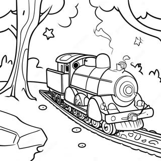 Pagina Para Colorear De Choo Choo Charles En Un Bosque Espeluznante 14760-12202