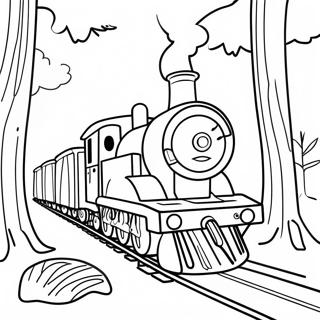 Pagina Para Colorear De Choo Choo Charles En Un Bosque Espeluznante 14760-12203