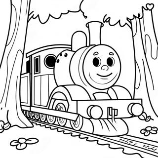 Pagina Para Colorear De Choo Choo Charles En Un Bosque Espeluznante 14760-12204