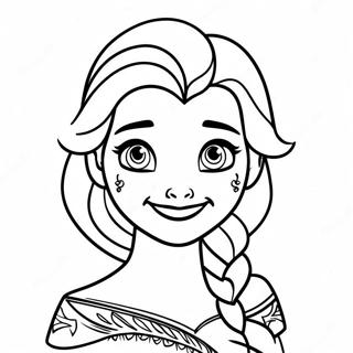 Pagina Para Colorear De Elsa De Frozen 2 Con El Cabello Suelto 14789-12222