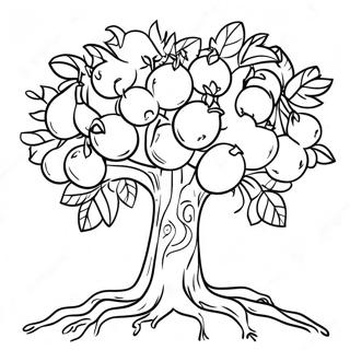 Pagina Para Colorear De Arbol De Tu Bishvat Con Frutas 14889-12302