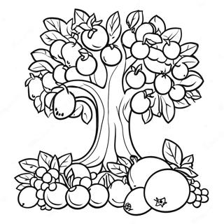 Pagina Para Colorear De Arbol De Tu Bishvat Con Frutas 14889-12304