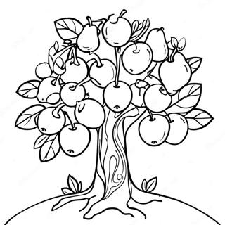 Pagina Para Colorear De Arbol De Tu Bishvat Con Frutas 14889-12317