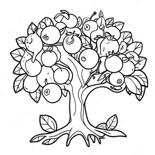 Pagina Para Colorear De Arbol De Tu Bishvat Con Frutas 14889-12318