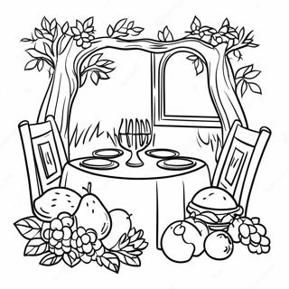 Pagina Para Colorear De Mesa De Seder De Tu Bishvat 14890-12324