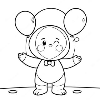 Pagina Para Colorear De Huggy Wuggy Bonito Con Globos 1492-1194