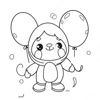 Pagina Para Colorear De Huggy Wuggy Bonito Con Globos 1492-1195