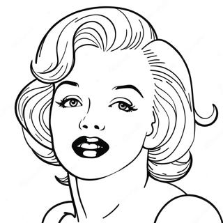 Pagina Para Colorear Del Retrato Clasico De Marilyn Monroe 14939-12360