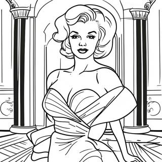 Pagina Para Colorear Del Vestido Glamoroso De Marilyn Monroe 14940-12364