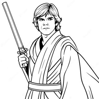 Pagina Para Colorear De Luke Skywalker En Tunicas Jedi 15000-12409