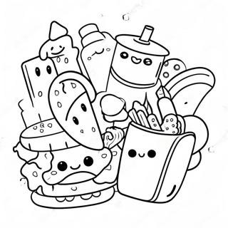 Pagina Para Colorear De Comida Chatarra Kawaii 1501-1199