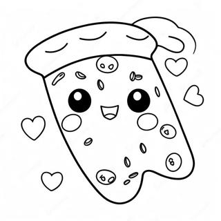 Pagina Para Colorear De Una Linda Rebanada De Pizza Kawaii 1502-1201