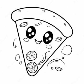 Pagina Para Colorear De Una Linda Rebanada De Pizza Kawaii 1502-1203