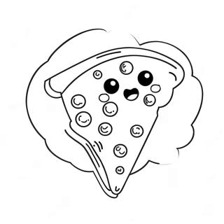 Pagina Para Colorear De Una Linda Rebanada De Pizza Kawaii 1502-1204