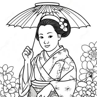 Pagina Para Colorear De Mitsuri Con Kimono Colorido 15090-12484