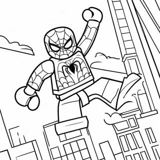 Pagina Para Colorear De Lego Spiderman Balanceandose Por La Ciudad 15260-12617