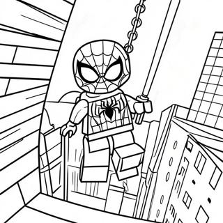 Pagina Para Colorear De Lego Spiderman Balanceandose Por La Ciudad 15260-12618