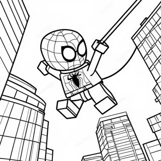 Pagina Para Colorear De Lego Spiderman Balanceandose Por La Ciudad 15260-12619