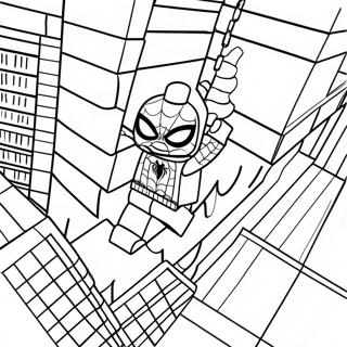 Pagina Para Colorear De Lego Spiderman Balanceandose Por La Ciudad 15260-12787