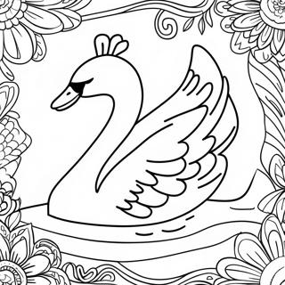 Pagina Para Colorear De Un Cisne Elegante Nadando 15280-12633