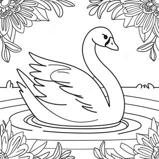 Pagina Para Colorear De Un Cisne Elegante Nadando 15280-12634