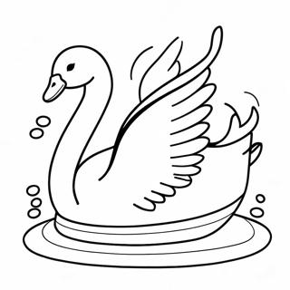 Pagina Para Colorear De Un Cisne Elegante Nadando 15280-12931