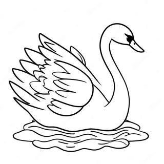 Pagina Para Colorear De Un Cisne Elegante Nadando 15280-12946