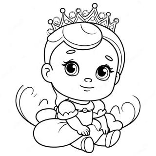 Pagina Para Colorear De Una Linda Princesa Bebe 15299-12957