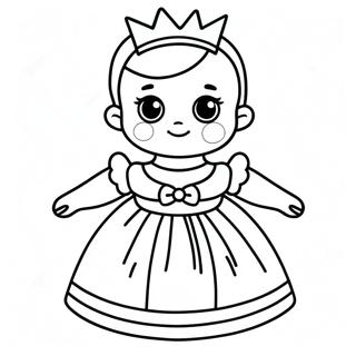 Pagina Para Colorear De Una Adorable Princesa Bebe En Un Vestido 15300-12963