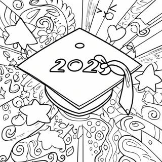 Pagina Para Colorear Del Sombrero De Graduacion De La Clase De 2024 15329-12840