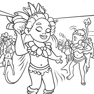 Pagina Para Colorear De La Escena Del Carnaval Brasileno 15350 13004