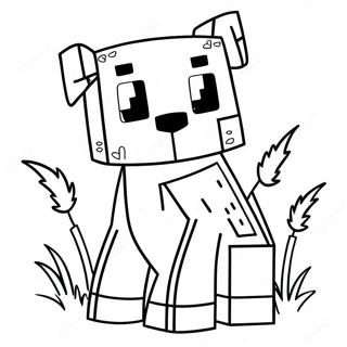 Pagina Para Colorear De Un Perro Lindo De Minecraft 15360-12867